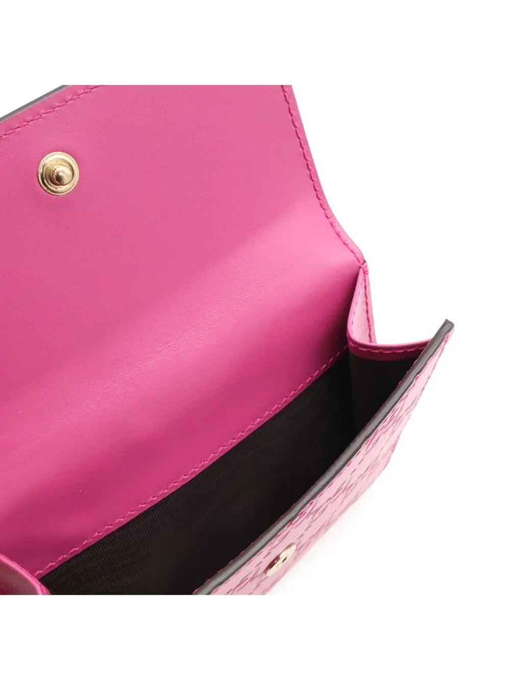 Gucci Bowy Bowie Ribbon Motif Guccissima Snap Wallet Double Leather Purple Pink